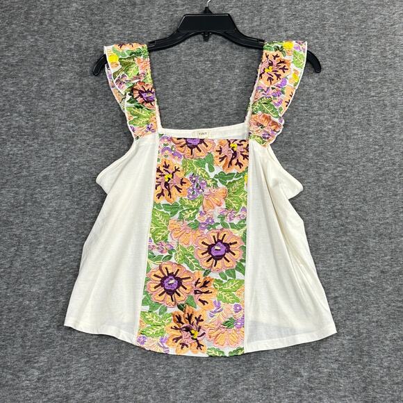 Anthropologie Tiny Marin Floral Embroidered Tank Size Small - Picture 4 of 7